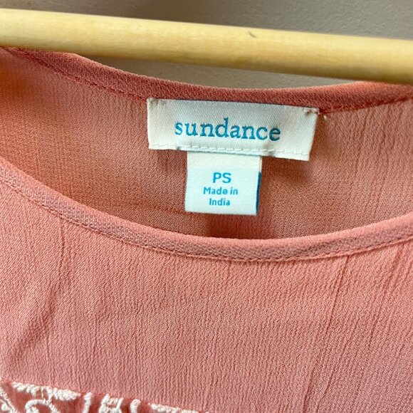 Sundance Pink Embroidered Lace Dress PS 100% Viscose Cap Sleeve‎ Made In India - Picture 2 of 5